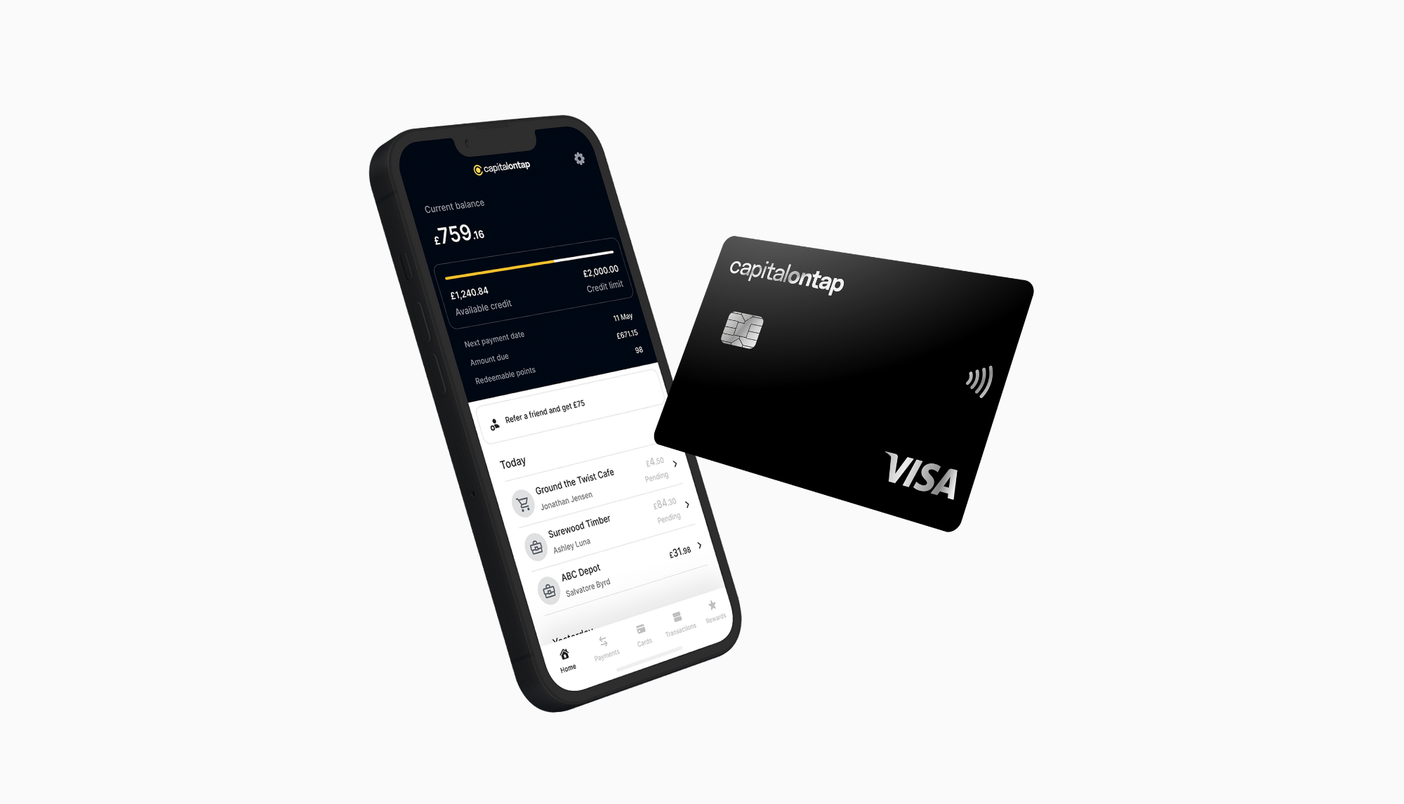 Capital On Tap Card And App Image